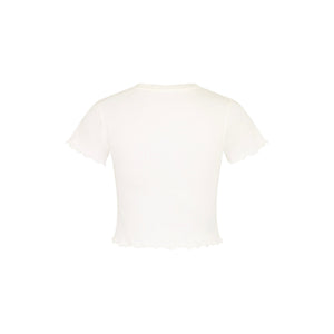 Lettuce Cropped Mini Tee - Whipped White
