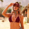 Lettuce Edge Bralette Bikini Top - Sangria Spritz