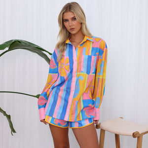 Long Sleeve Beach Shirt - Seaside Stripe