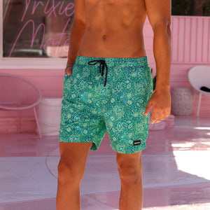 Men's Swim Trunks - Emerald Aura