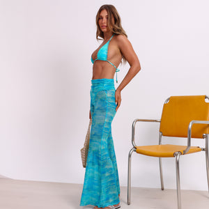 Mesh Flare Pants - Summer Seas