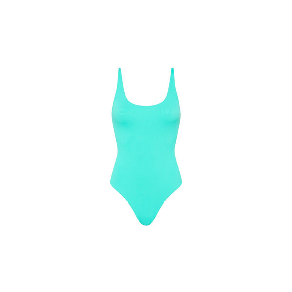 One Piece Swimwear - Aqua Ribbed