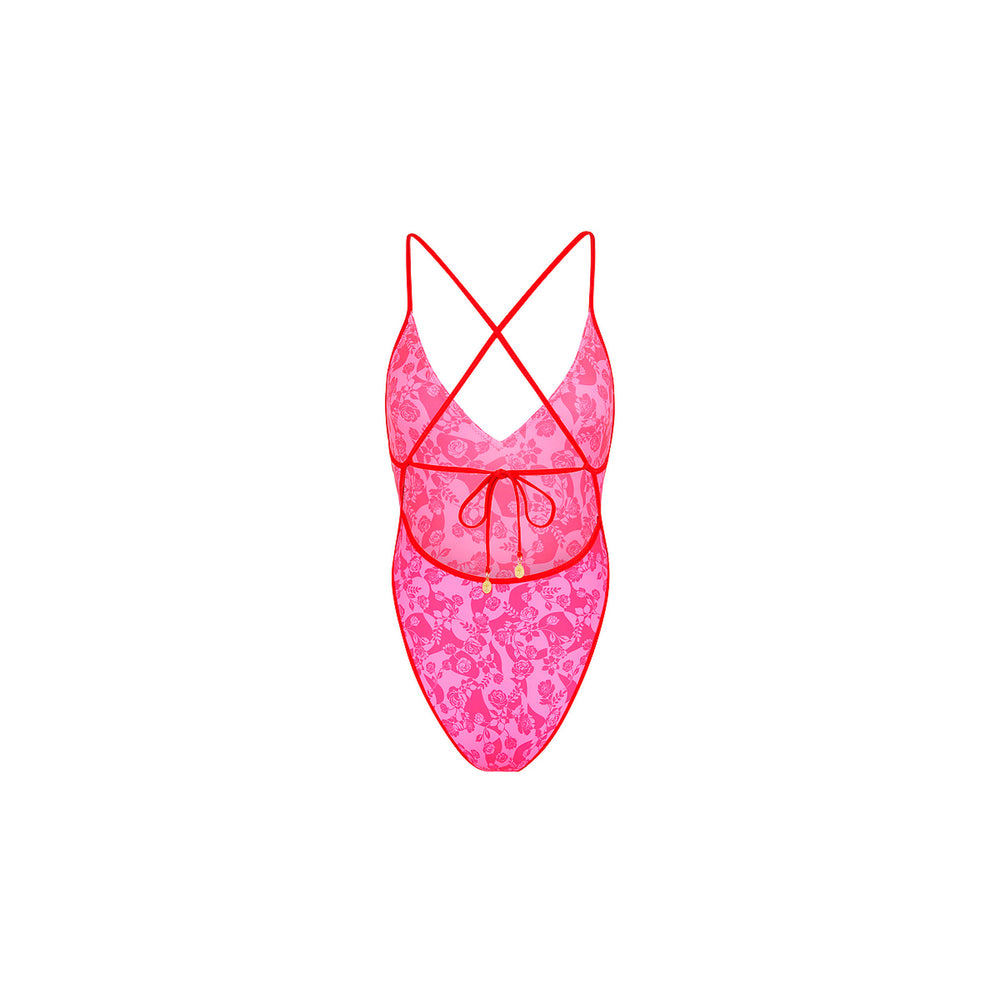 Plunge Cross Back One Piece - Hearts Collide