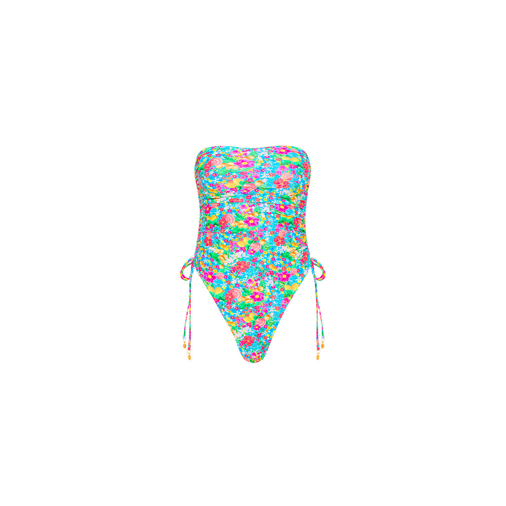 Ruched Bandeau One Piece - Mermaid Garden