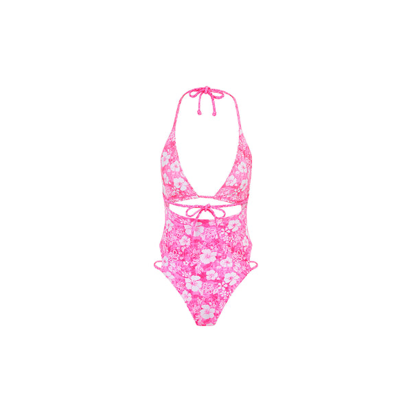 Braided Cut Out One Piece - Island Blush