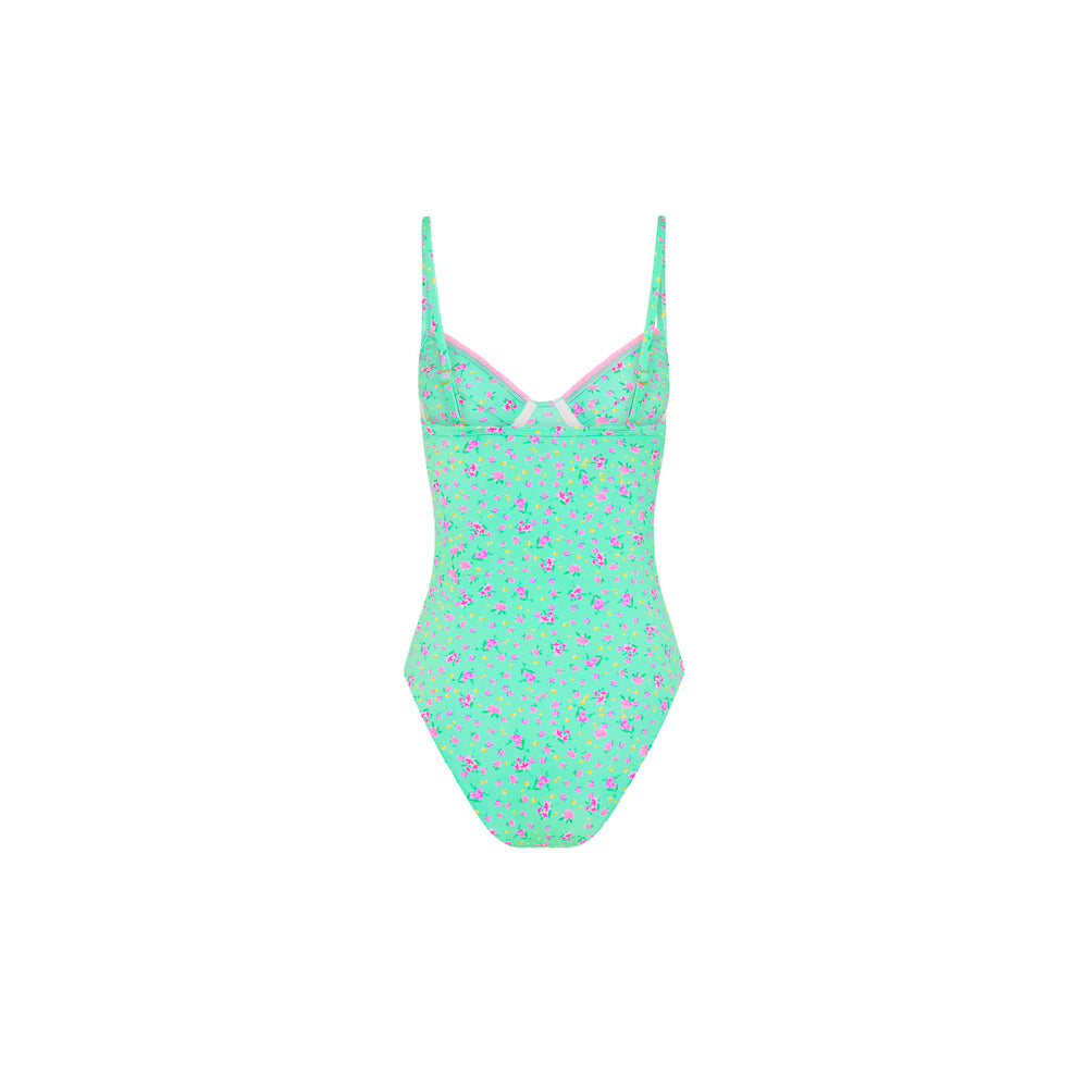 Decorative Underwire Cheeky One Piece - Mint Macaron