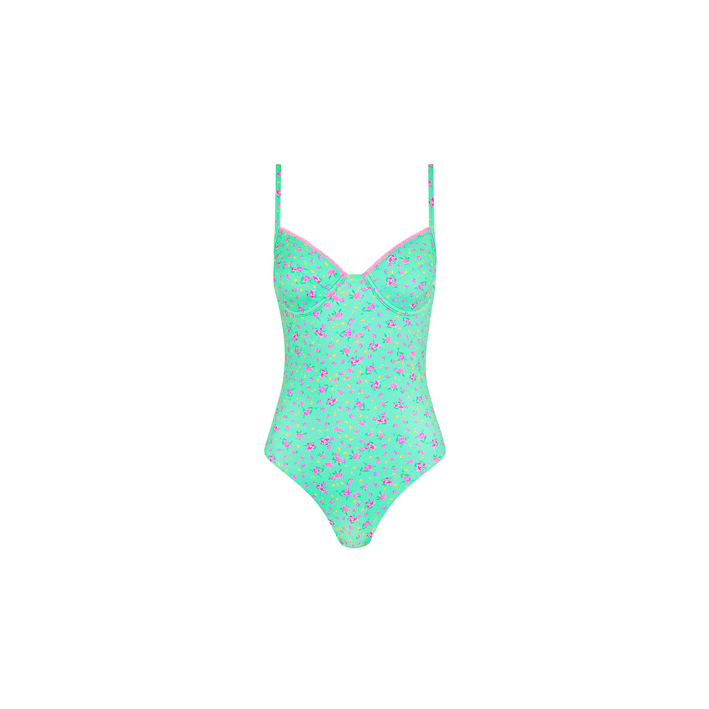 Decorative Underwire Cheeky One Piece - Mint Macaron