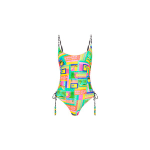 Ruched Tie Side Cheeky One Piece - Sun Honey
