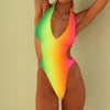 Plunge Halter Tie One Piece - Island Escape