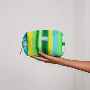 Quilted Makeup Pouch - Neon Splice