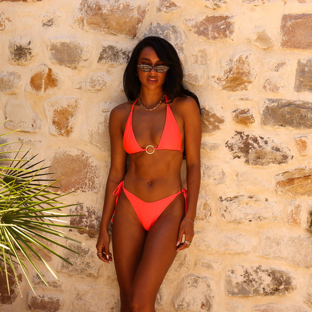 Ring Halter Bikini Top - Amber Glow