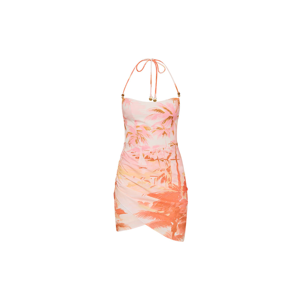 Ruched Side Mini Dress - Wild Skies