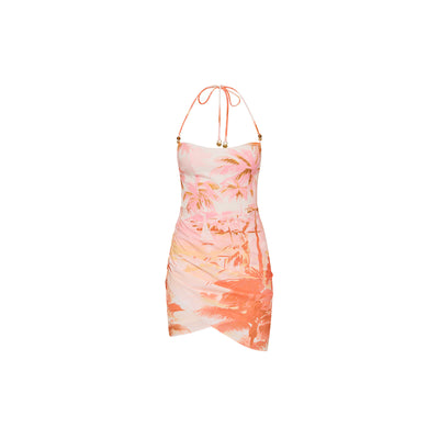 Ruched Side Mini Dress - Wild Skies