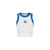 Embroidered Crop Tank Top - Blue Skies