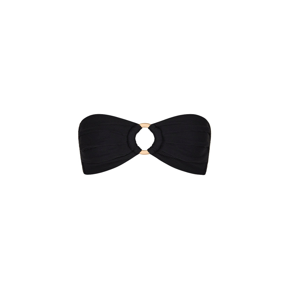 Strapless Bandeau Bikini Top - Pitch Black