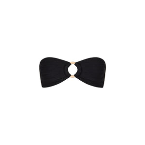 Strapless Bandeau Bikini Top - Pitch Black