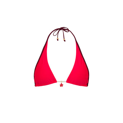 Bind Tie Halter Bikini Top - Cherry Cola