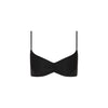 Gathered Mini Crop Bikini Top - Twilight Black