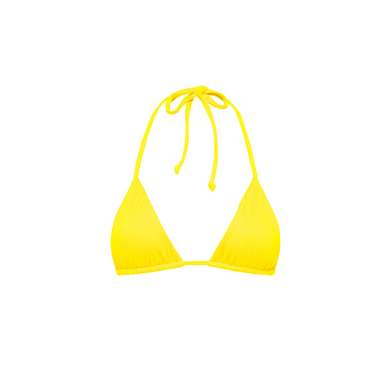 Slide Triangle Bikini Top - Sunshine Yellow Ribbed