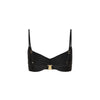 Gathered Mini Crop Bikini Top - Twilight Black