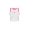 Embroidered Crop Tank Top - Pink Skies