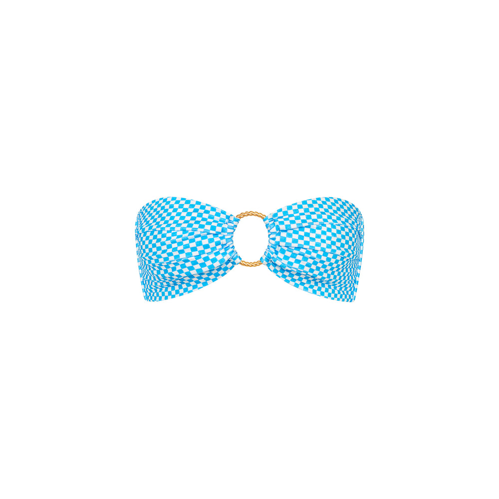Strapless Bandeau Bikini Top - Checkmate