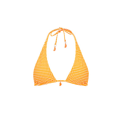 Classic Tie Halter Bikini Top - Orange Cream