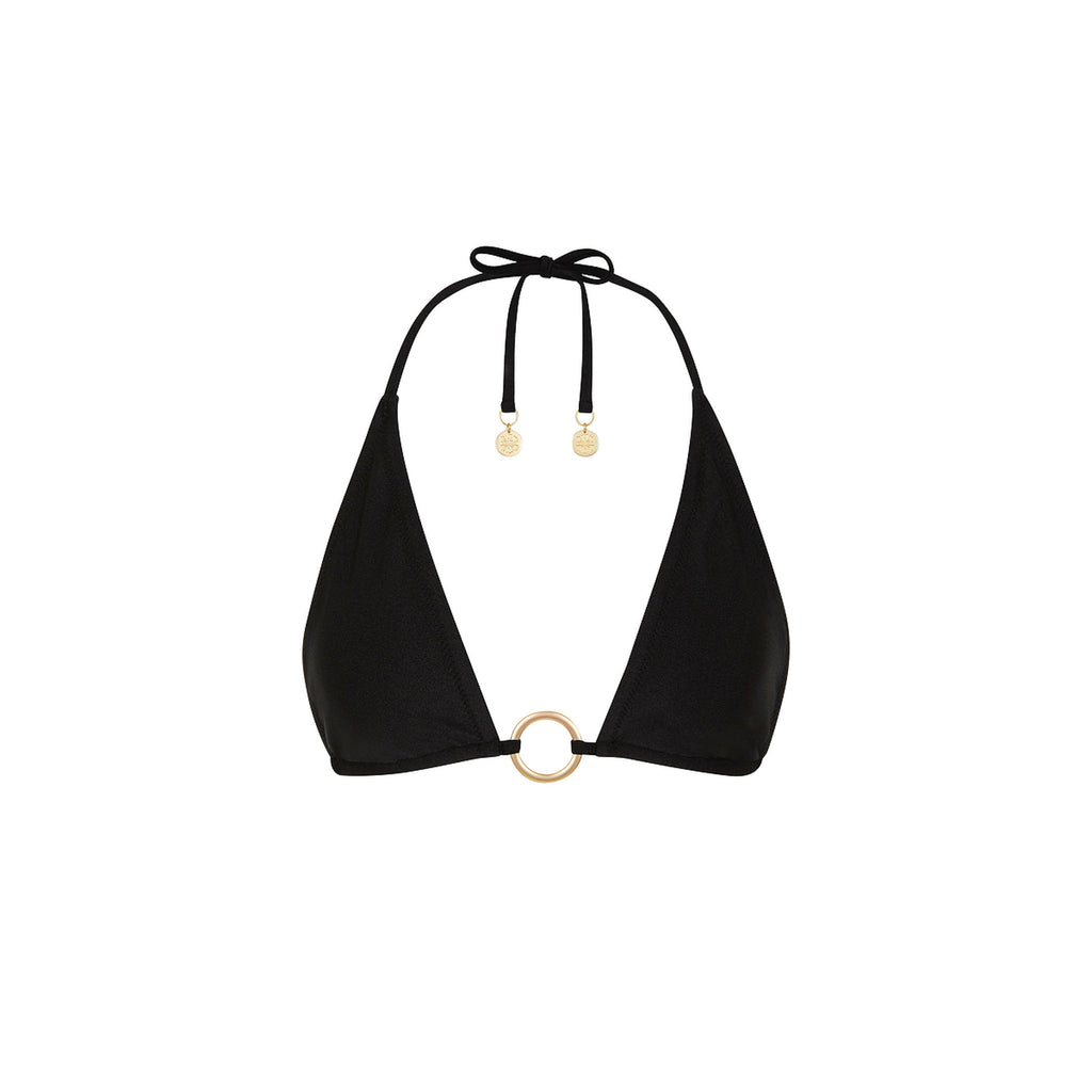 Ring Halter Bikini Top - Twilight Black