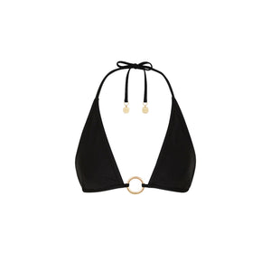Ring Halter Bikini Top - Twilight Black
