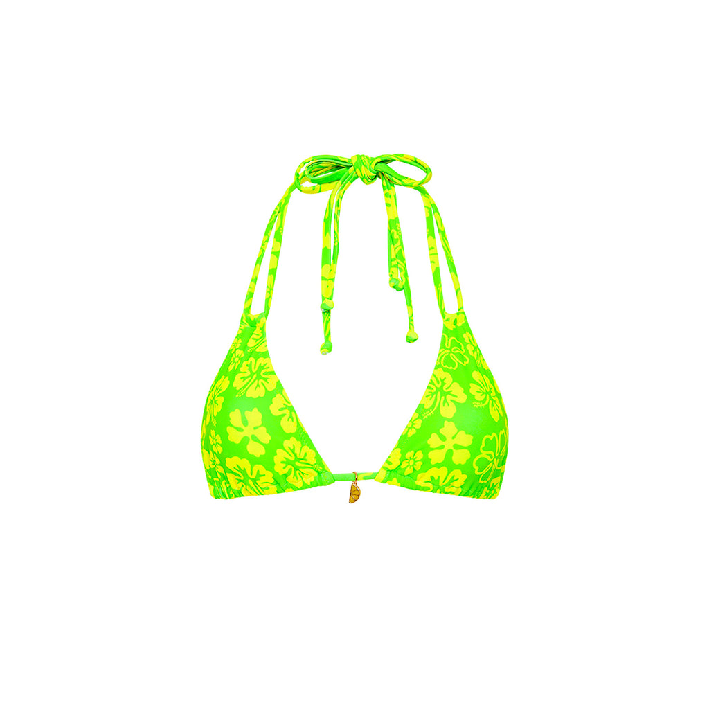Halter Bralette Bikini Top - Aloha Lime