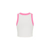Embroidered Crop Tank Top - Pink Skies