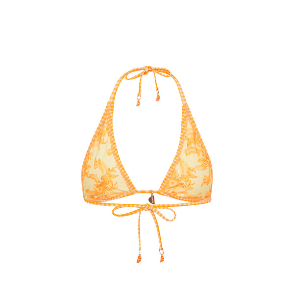 Classic Tie Halter Bikini Top - Orange Cream