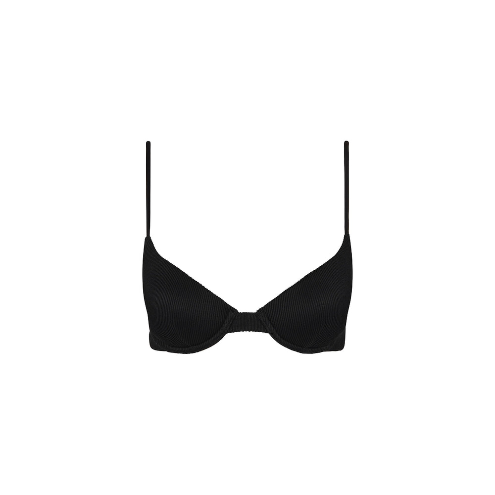Push Up Slim Underwire Bikini Top - Pitch Black