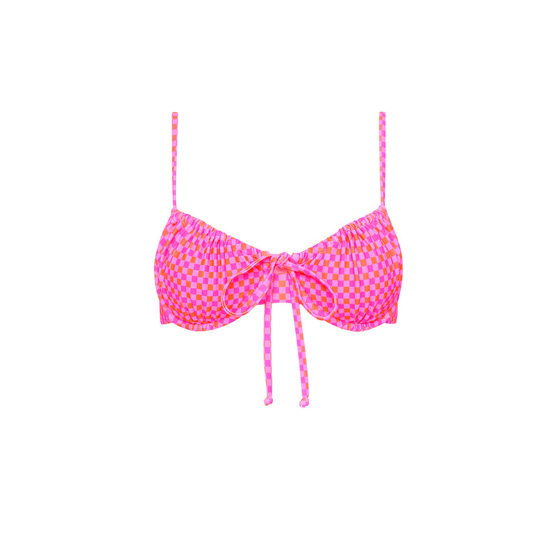 Ruched Underwire Bra Bikini Top - Pinky Promise