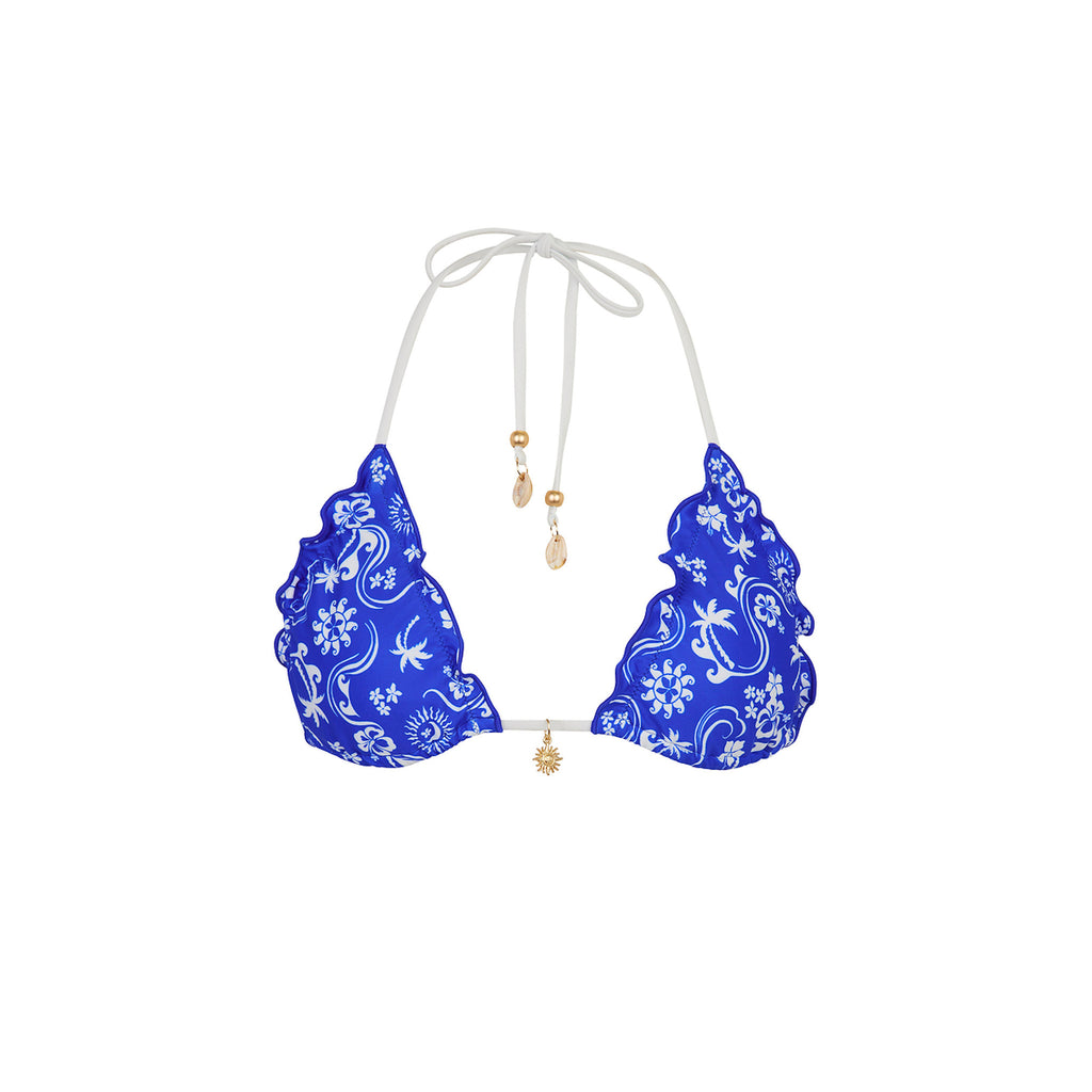 Lettuce Edge Bralette Bikini Top - Surfside