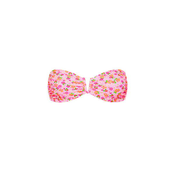 V Strapless Bandeau Bikini Top - Frangipani Fever