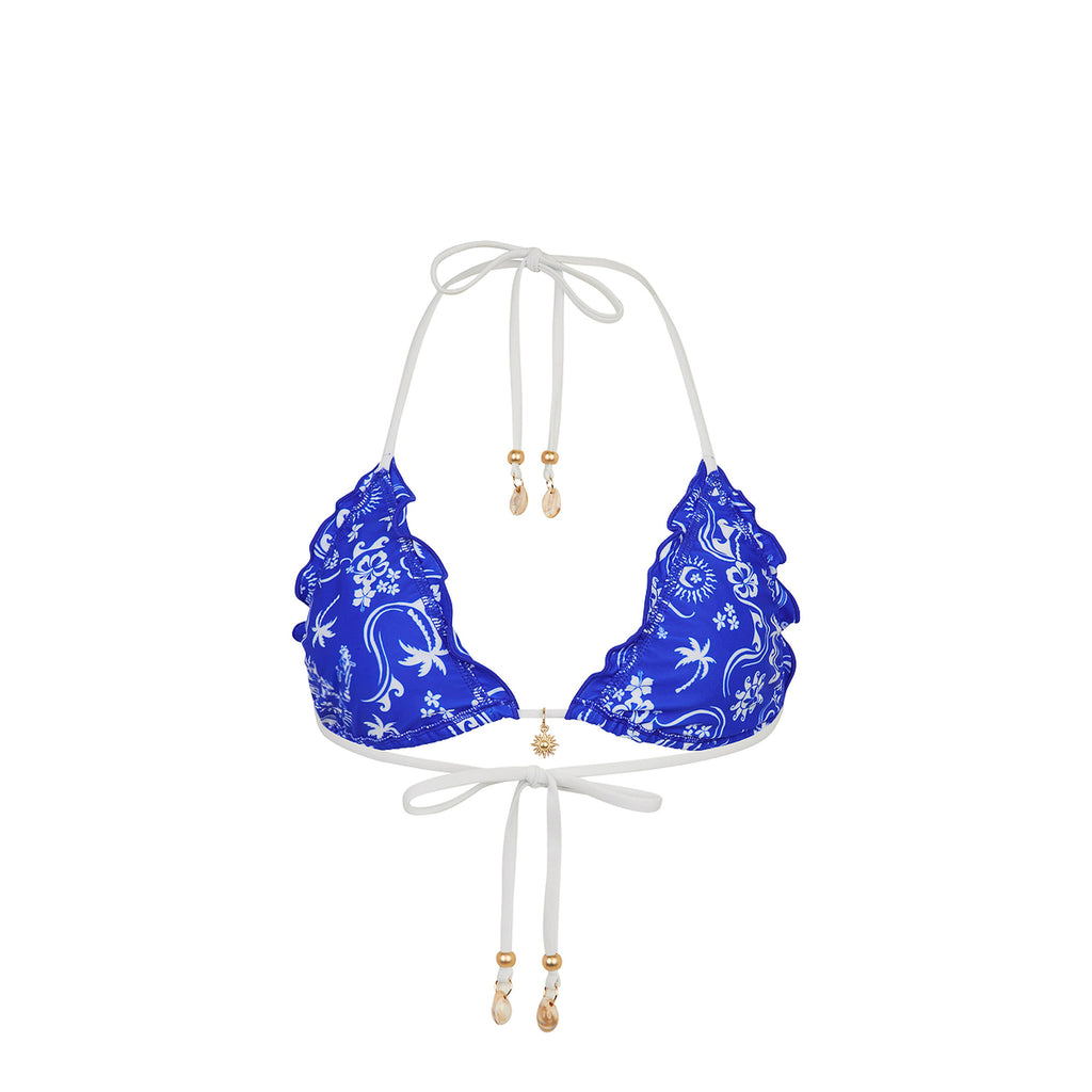 Lettuce Edge Bralette Bikini Top - Surfside