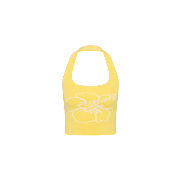 Knit Halter Tank Top - Sunny Honey