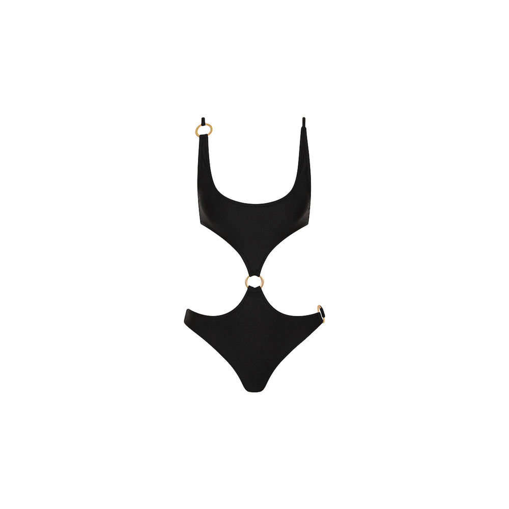 Retro Ring Cheeky One Piece - Twilight Black