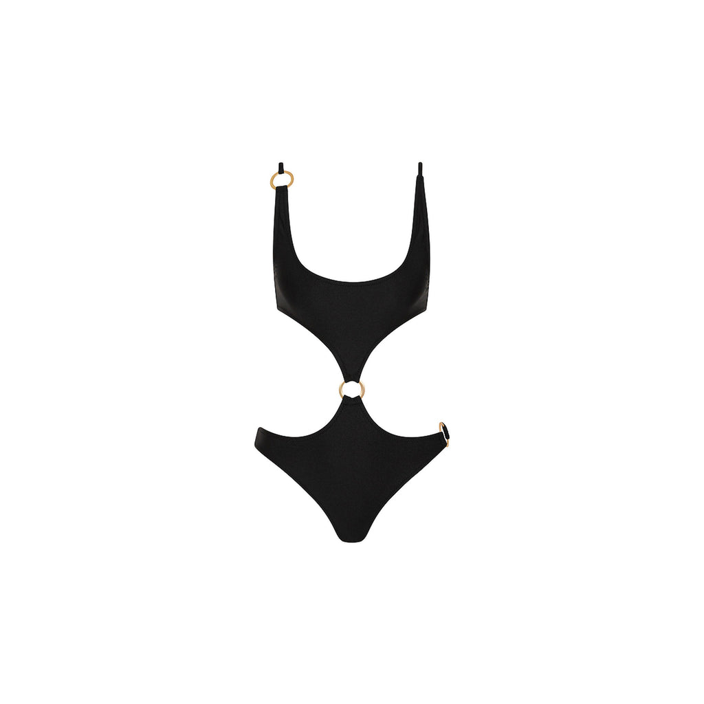 Retro Ring Cheeky One Piece - Twilight Black