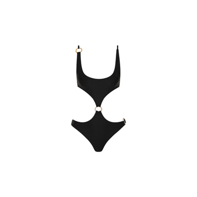Retro Ring Cheeky One Piece - Twilight Black