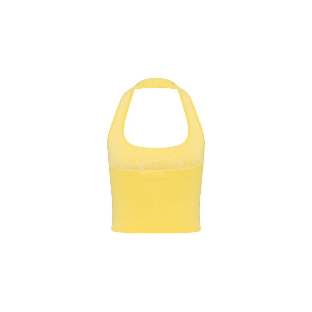 Knit Halter Tank Top - Sunny Honey