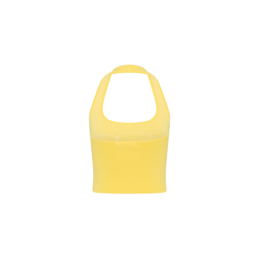 Knit Halter Tank Top - Sunny Honey