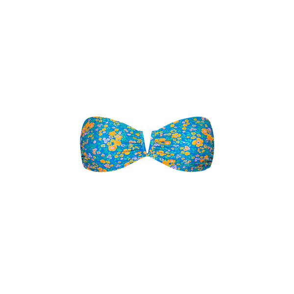 V Strapless Bandeau Bikini Top - Ocean Potion
