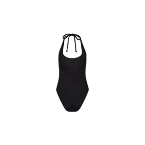 Scoop Halter Cheeky One Piece - Pitch Black