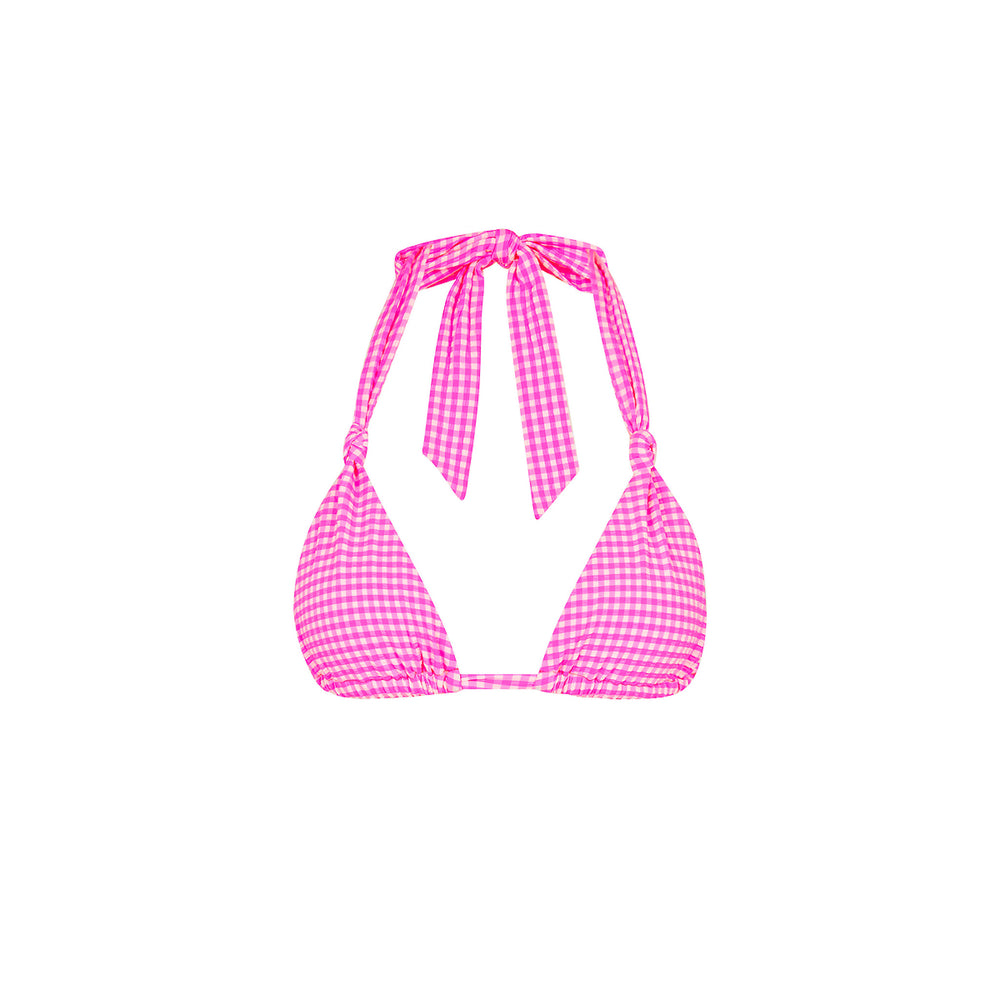 Soft Knot Halter Bikini Top - Pink Diva