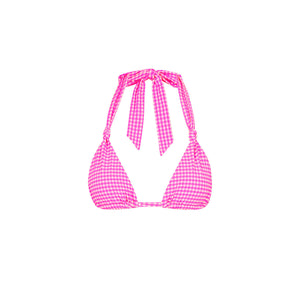 Soft Knot Halter Bikini Top - Pink Diva