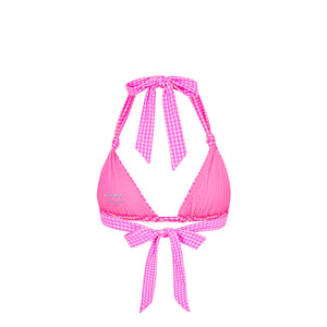 Soft Knot Halter Bikini Top - Pink Diva