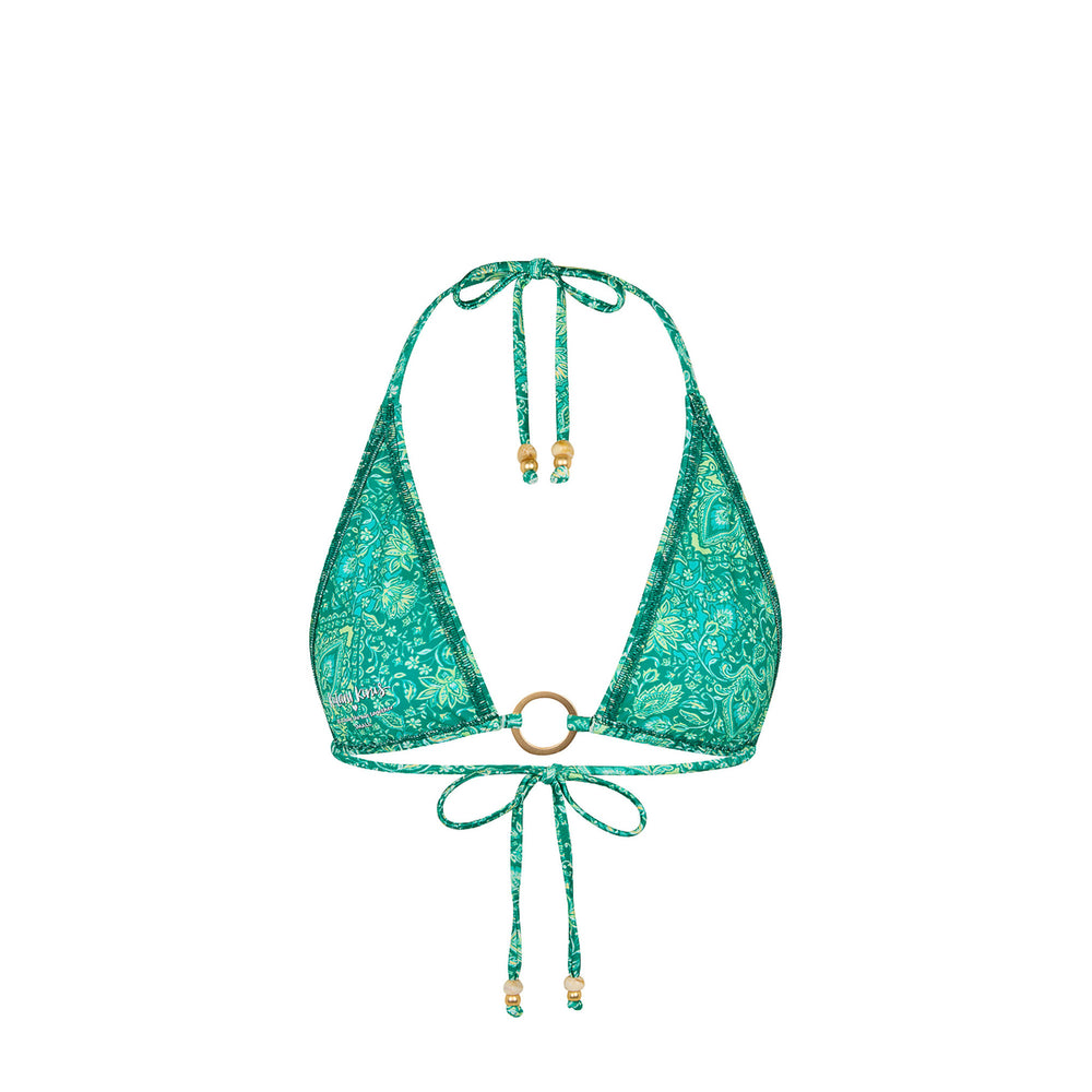 Ring Halter Bikini Top - Emerald Aura