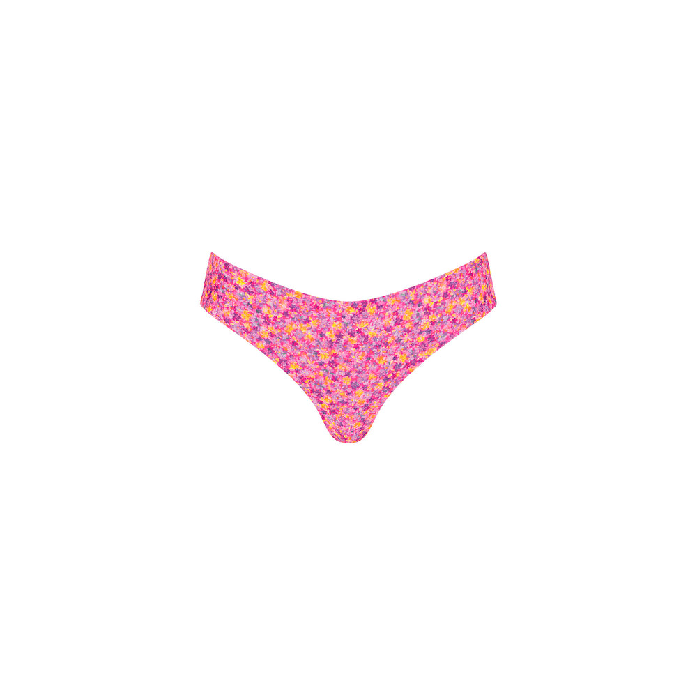 Lettuce Frill Thong Bikini Bottom - Gelato Bloom